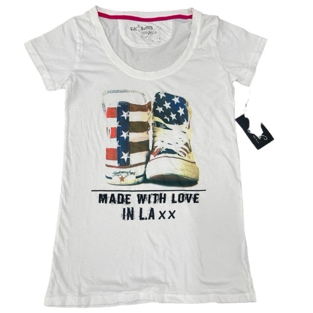 Rockstars & Angels White Chucks 4th Of July Graphic Tee